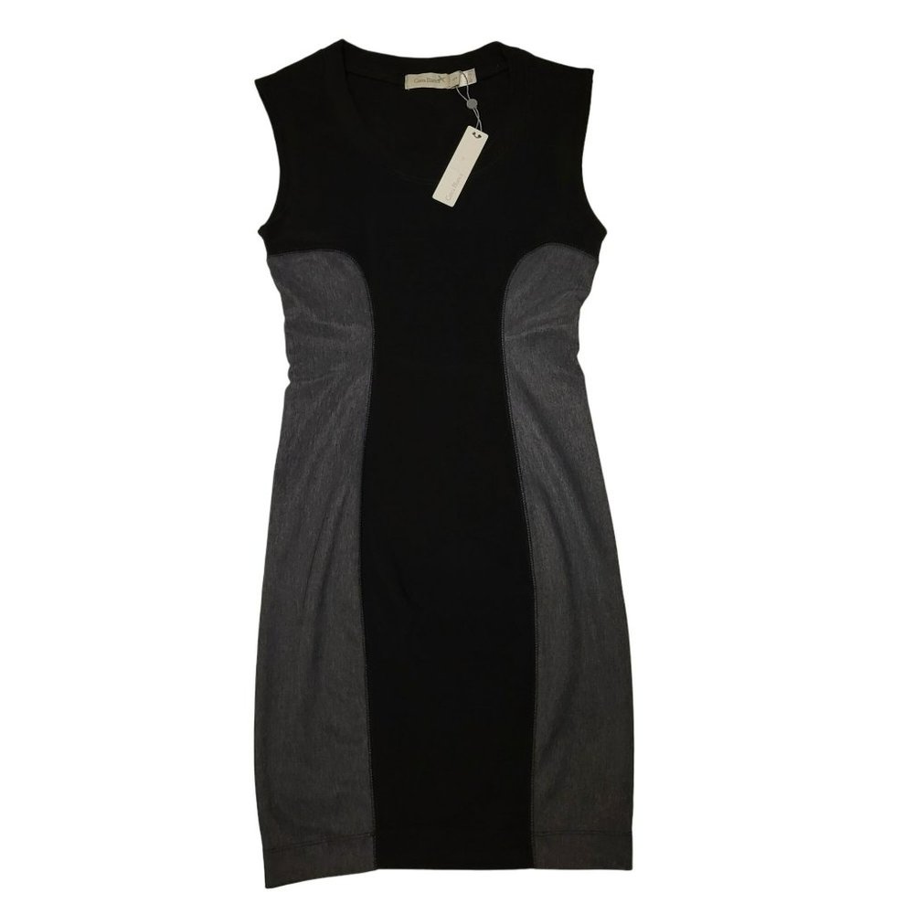 Costa Blanca Bodycon Midi Dress Black Grey Women's Small
